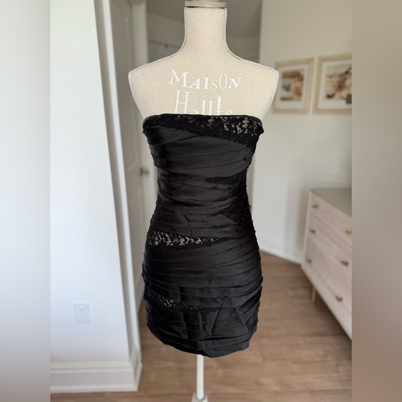 bebe Dresses & Skirts - Bebe Black Strapless Embellished Cocktail Dress